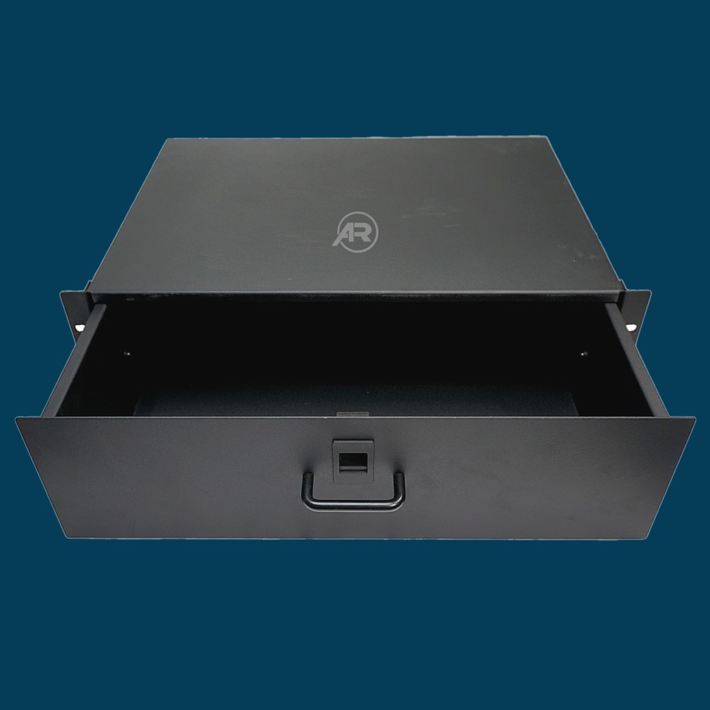 Slam Lock & Front Pull Handle Rack Drawer 3RU 12½ inch Half