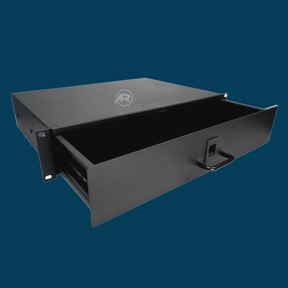 Slam Lock & Front Pull Handle Rack Drawer 2RU 16½ inch Half