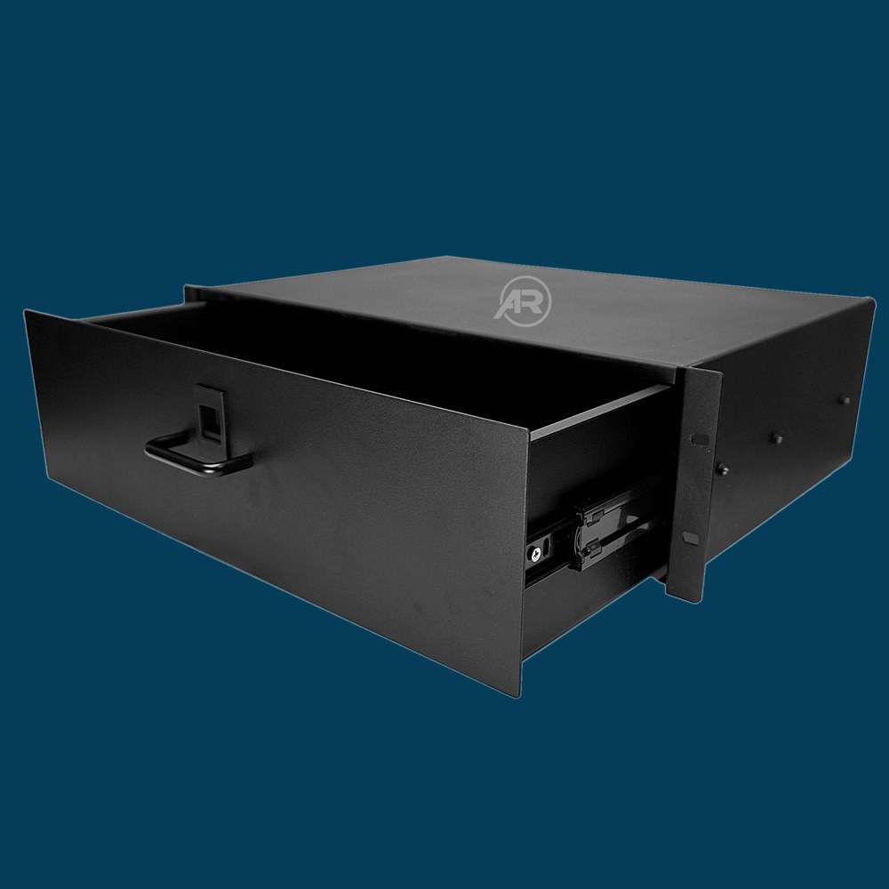 Slam Lock & Front Pull Handle Rack Drawer 3RU 16½ inch Half